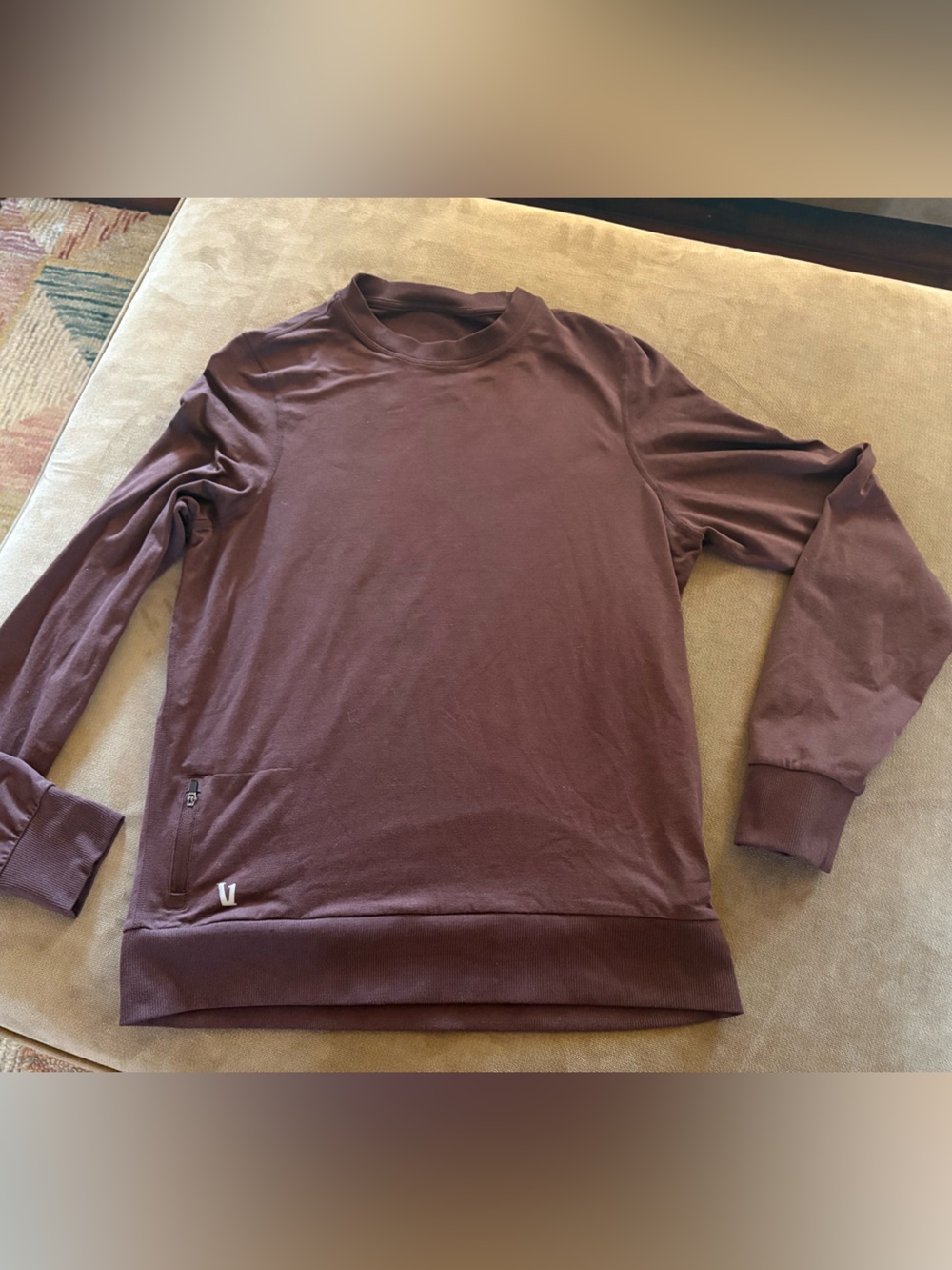 Men's Long-Sleeve Crewneck sweatshirt Vuori  - Dark brown size small
